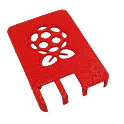 Raspberry Pi 4 Model B Gehäusedeckel mit Himbeere als Logo
 Farbe-Rot