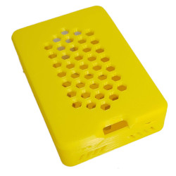 Raspberry Pi 4 Model B full case with honeycomb as a logo yellow