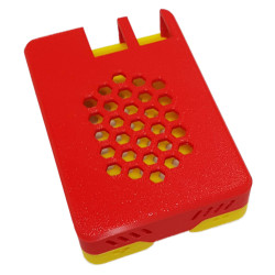 Raspberry Pi 4 Model B full case with honeycomb as a logo red/yellow